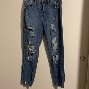 Denim blue ripped jeans